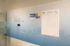 Blue magnetic white board 1.5x4.1 m long @ Tuas project