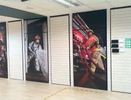 Premium Magnetic Whiteboard, Magnetic Wall Mural and Stickers installation at Fire Station