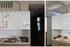 Conversion of cabinet door to Visual Magnetics<br /> printed grid line whiteboard