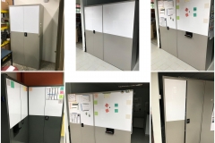 Conversion of metal cabinet to whiteboard <br />space at MOE School