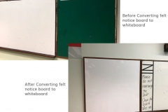 Converting felt notice board to whiteboard