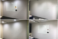 Magnetic Brick-wall wallpaper with Magnetic whiteboard overlay