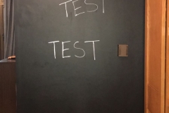 Magnetic chalkboard installation