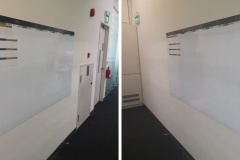 Printed magnetic whiteboard with overlays at Raffles Place