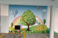 VM premium Magnetic Mural wall at MOE school with chalkboard