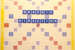 Magnetic scrabble board on wall